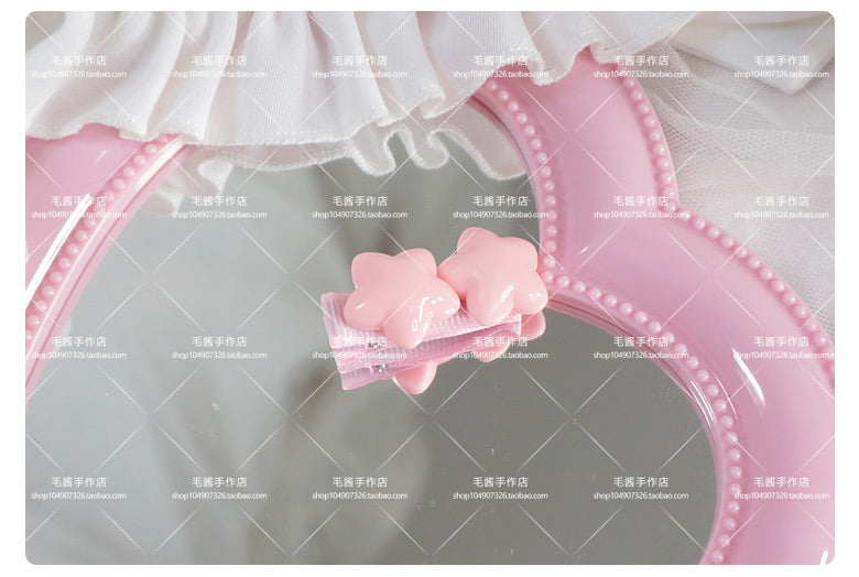 MaoJiang Handmade - Sweet Lolita Hair Pins Star Shape Multicolor 2 pink stars