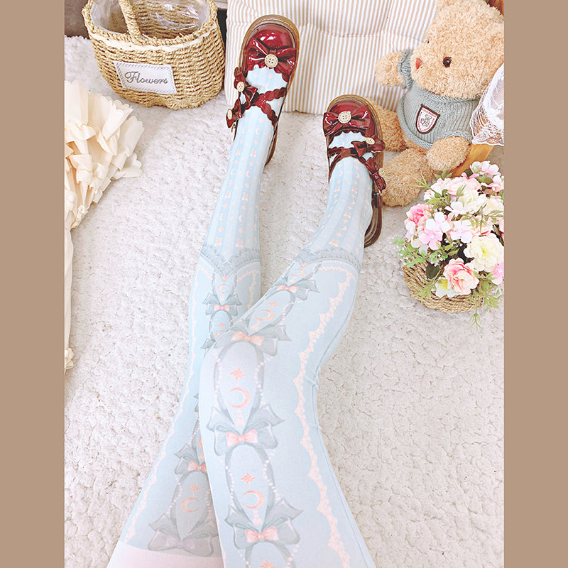 Roji roji - Kawaii 120D Velvet Lolita Tights Multicolors One Size Grass green