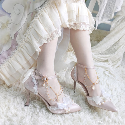 Sky Rabbit~Flower Wedding Elegant Lolita High Heel Shoes   