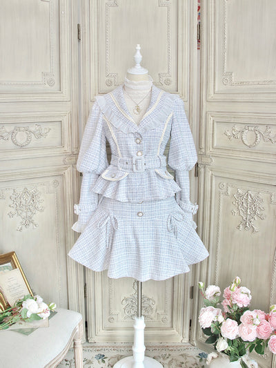 Alice Girl~Lady's Holiday~Two-Piece Elegant Lolita Dress XS blue (set) 