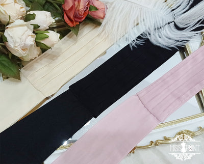 (BuyForMe) Miss Point~French Rose~Lolita Brooch and Waist Tie black pleating waist tie  