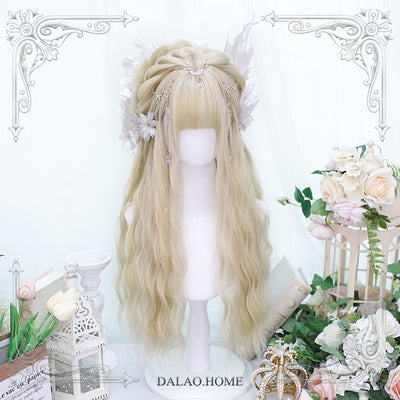 Dalao Home~Natual Long Curly Wavy Lolita Wig Taro tea  