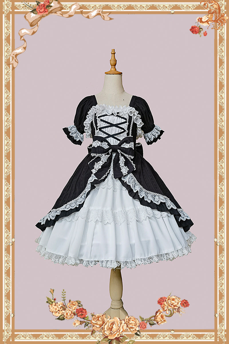 Infanta~Vintage Doll Patchwork Sleeve Lolita OP   