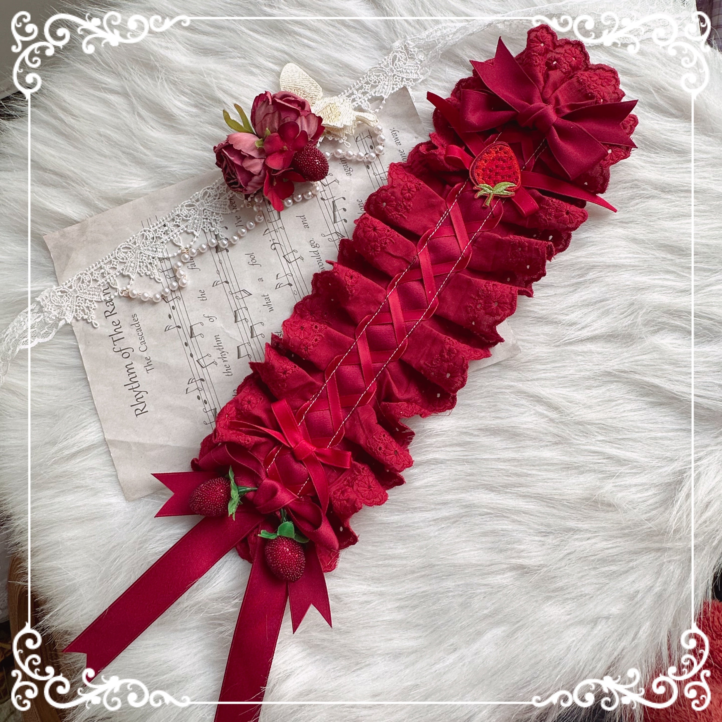 Chestnut Lolita - Country Lolita Hand-made Headdress Accessory red hair band
