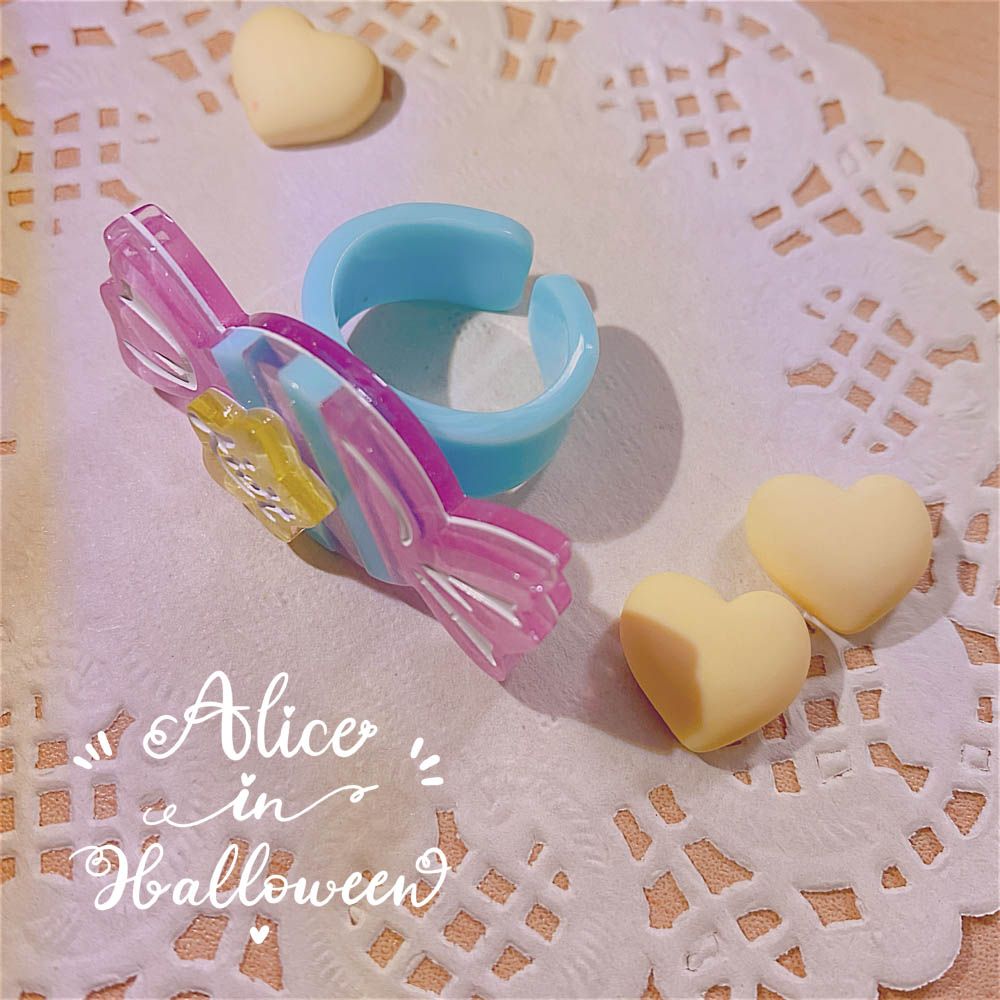 (Buyforme) Halloween Alice~Rainbow Candy~Sweet Lolita Ring Hairclip 6852:73348