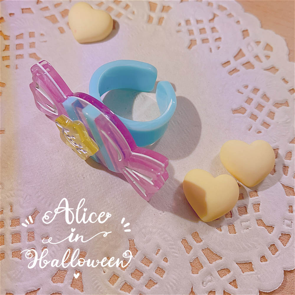 (Buyforme) Halloween Alice~Rainbow Candy~Sweet Lolita Ring Hairclip   