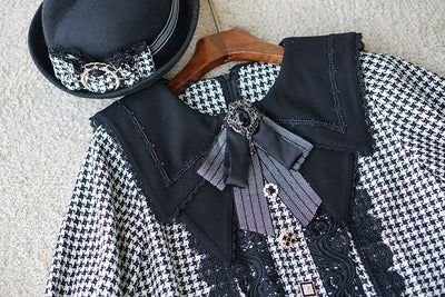 ZeeYe~Houndstooth Low Waistline Lolita Dress   