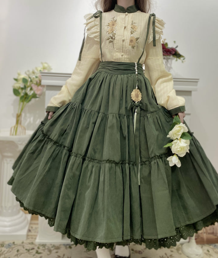 (Buyforme)Meow Jun~Sunflower Appointment~Chinese Style Skirt and Blouse   