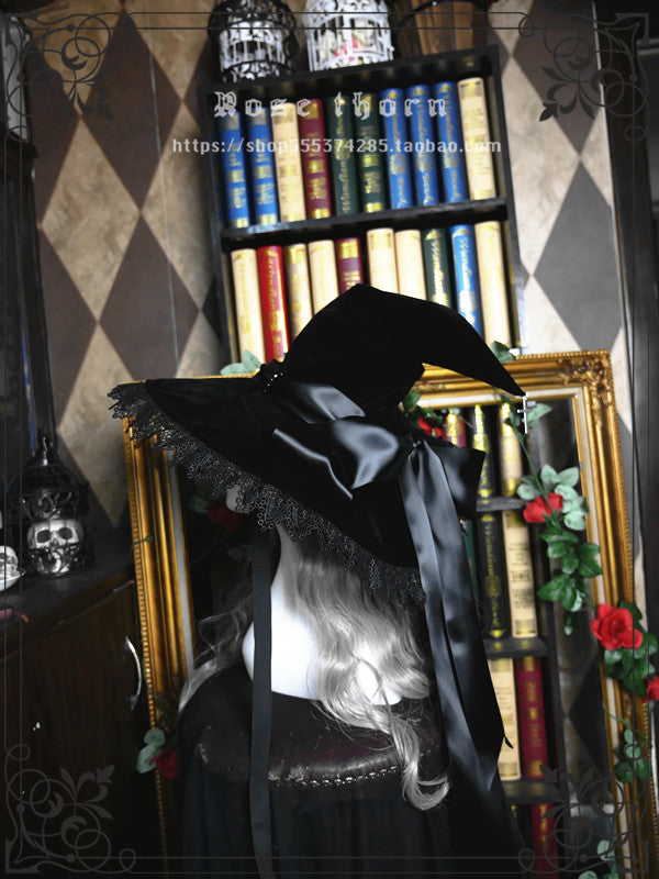 Rose Thorn - Holy Cross - 12 Colors Lolita Halloween Witch Hat black