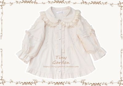 Tiny Garden~Robin~Kawaii Lolita Cotton Blouse S ivory half sleeve 