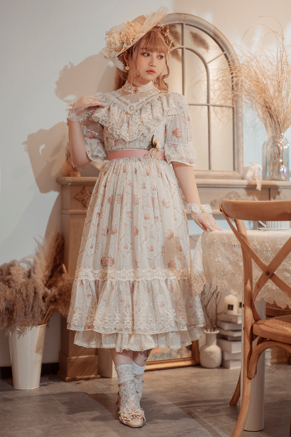 Miss Point~Woody Rose~Classic Elegant Floral Lolita OP Dress   