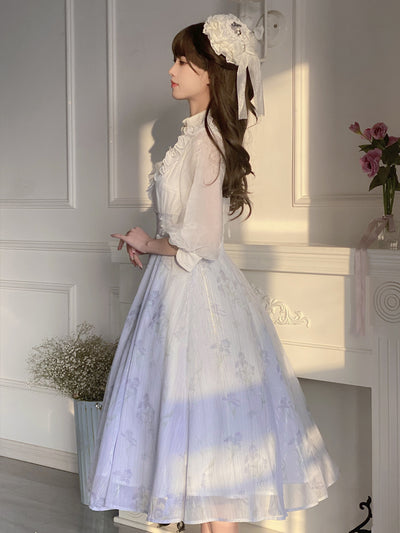 Your Princess~Elegant Lolita OP White Princess Dress S white OP dress+dress hat 