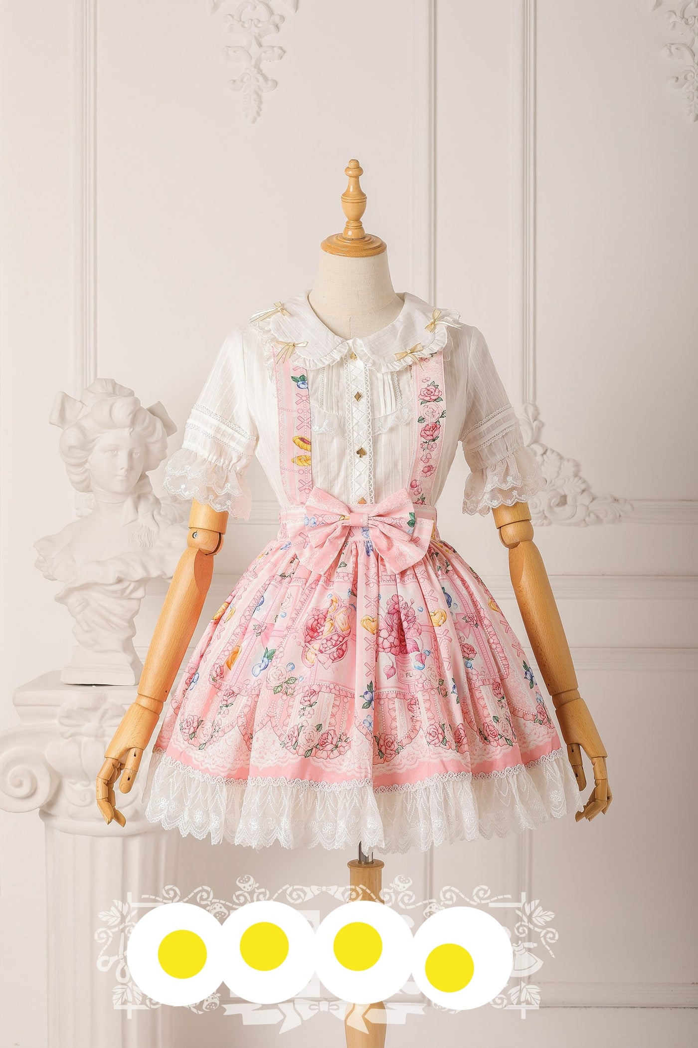 Strawberry Witch~Blueberry Lolita SK Daily Skirt S orange pink 