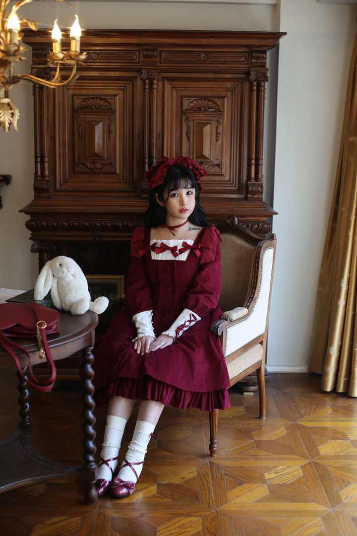 (BuyForMe) Sweet Wood~Annie's Gift~Elegant Velvet Lolita OP Dress   