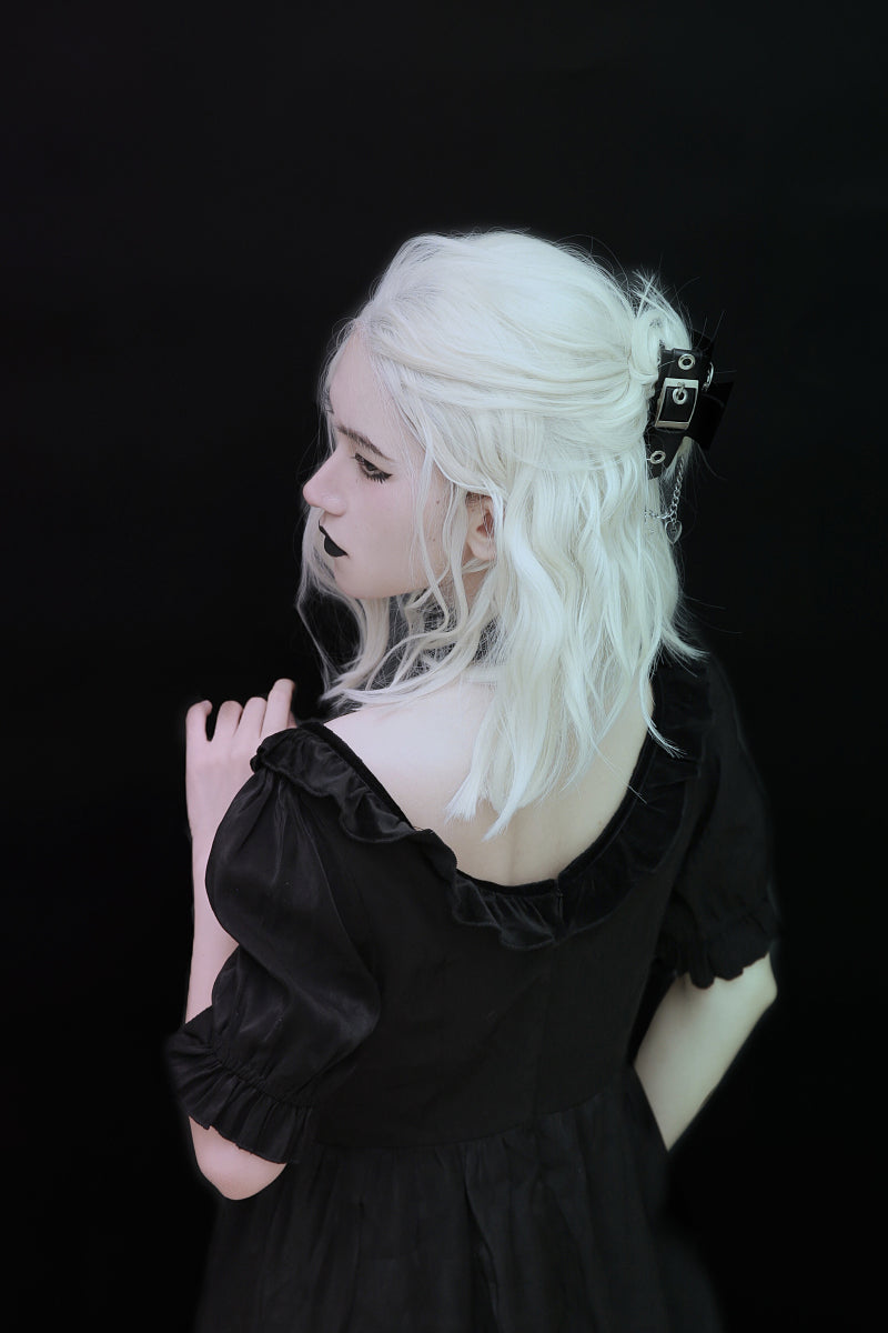 Strange Sugar - Gothic Lolita black Alloy Clip With Chains