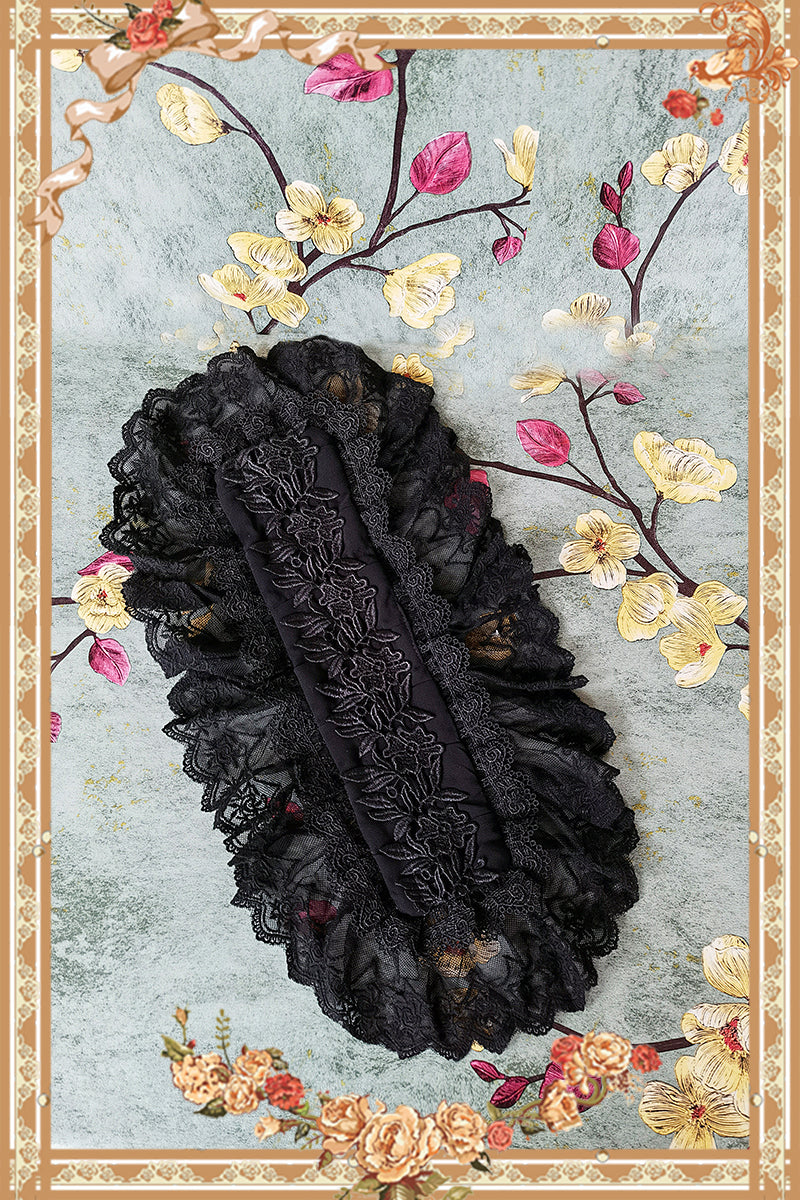Infanta~Vintage Doll Patchwork Sleeve Lolita OP S black hairband 