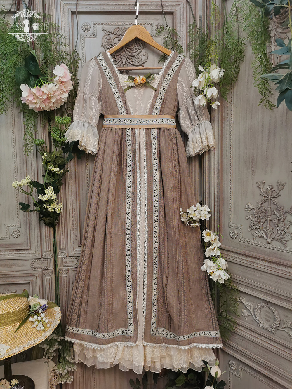 Miss Point~The Sally Gardens~Elegant Lolita Lotus Sleeves OP Dress (2XL L M S XL) 8500:91516