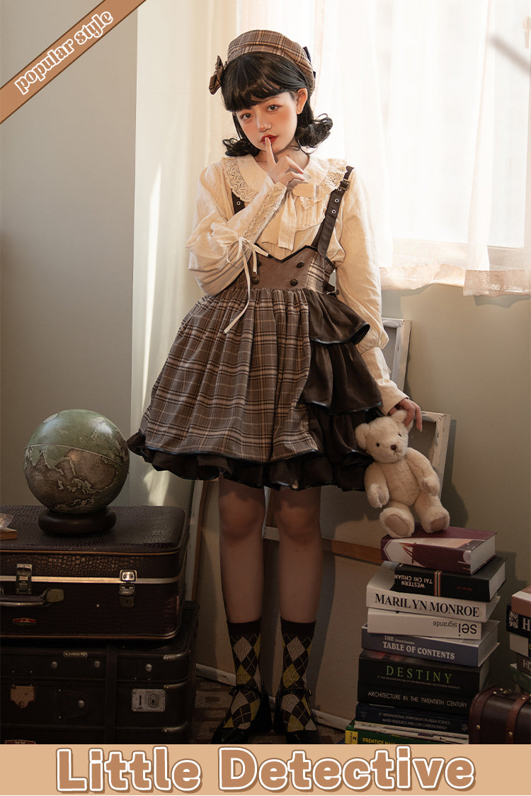 Honey Machine~Little Detective~Gothic Punk Lolita Salopette   