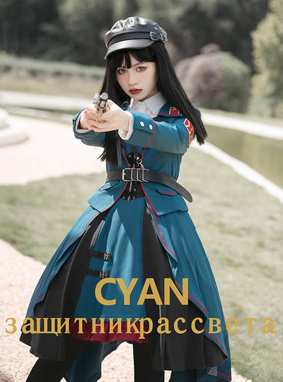 Cyan Lolita~Dwanguard~Military Lolita JSK and Jacket   