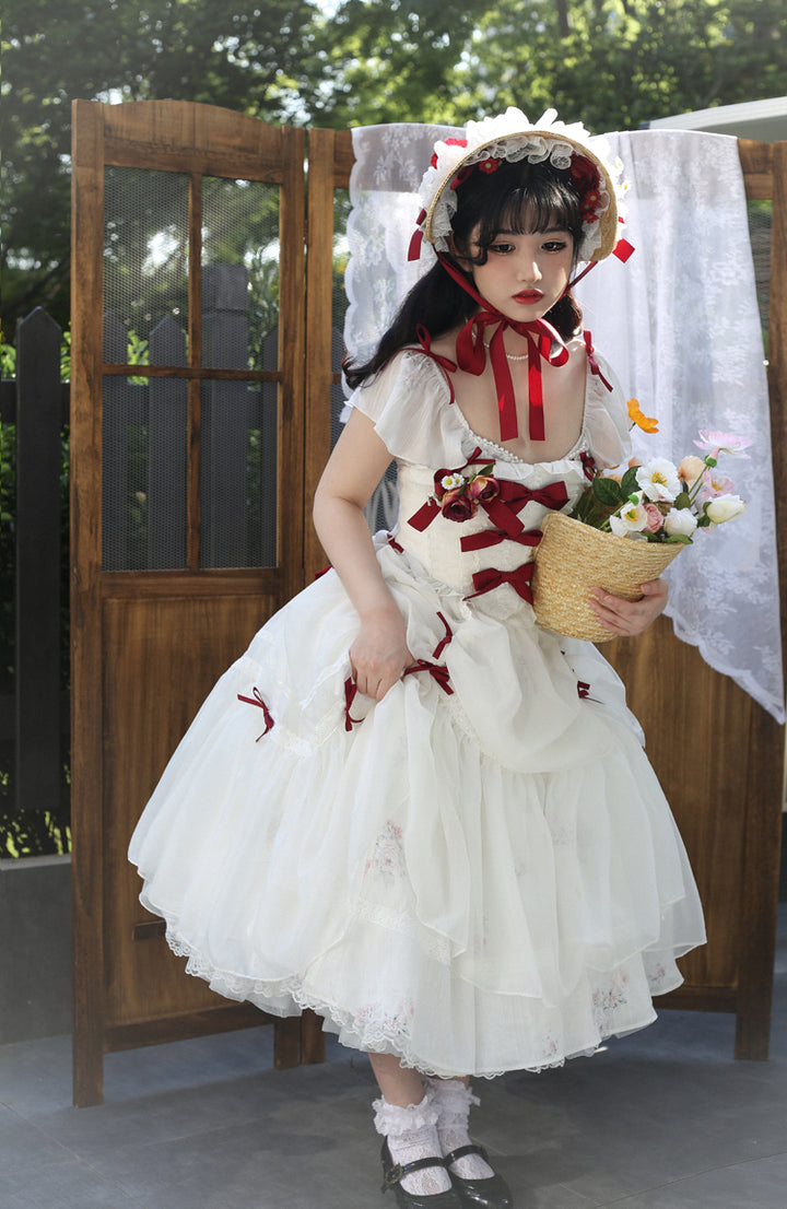 (Buyforme) Sweet Wood~Elegant Floral Sweet Lolita SKirt, Corset, Accessory   