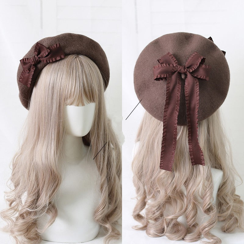 (BuyForMe) Xiaogui~Sweet Bow Multicolors Lolita Wool Beret