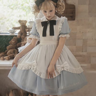 Letters from Unknown Star~Sweet Alice~Short Sleeves Maid Lolita OP   