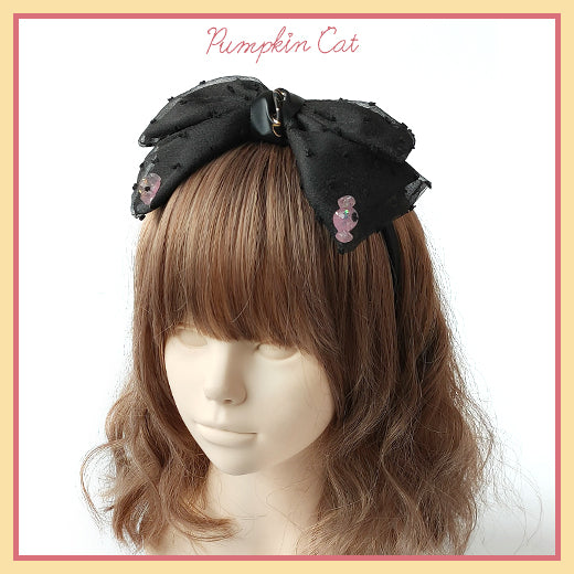 Pumpkin Cat - Candy Boxes - Kawaii Lolita Accessories black hair band