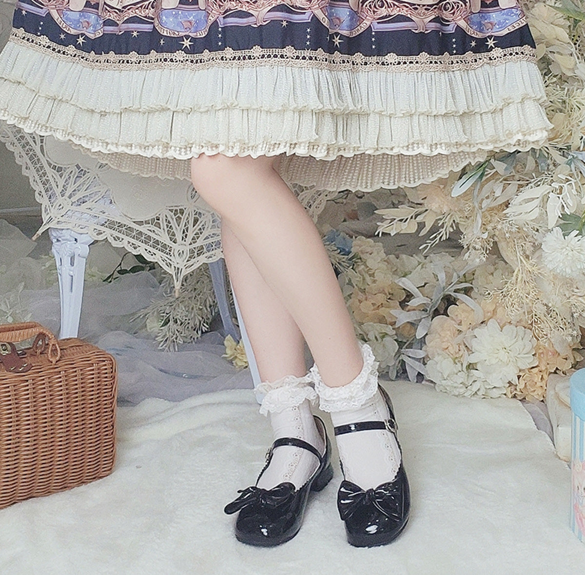 Sosic~Kawaii Lolita Bow Falt Shoes   