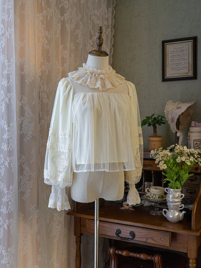 (Buyforme)Dolls Party~White Lolita Kawaii Inner Blouse Accessory Set   