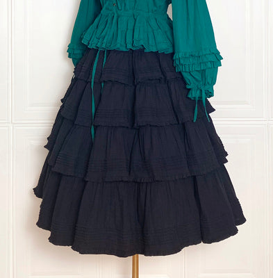 Boguta - Heidi Cotton Lolita Tiered SK Skirt M black