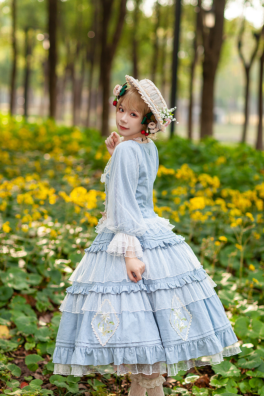 Infanta~Melaleuca Lily~Embroidery Country Lolita Blouse and Skirt   