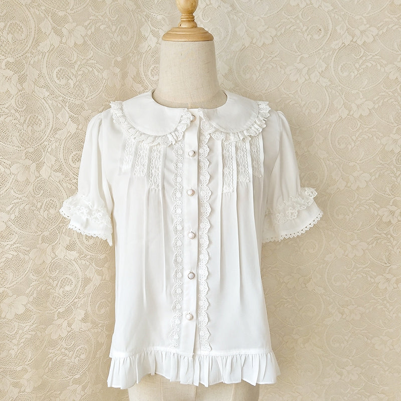 Youlan Lane - Peter Pan Collar Kawaii Lolita Blouse XS ivory