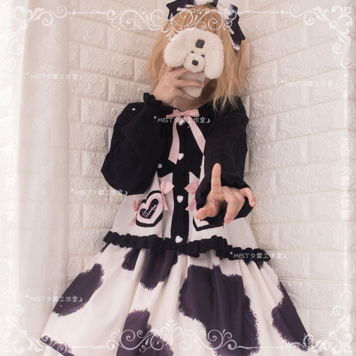 MIST~Beating Heart~Sweet Lolita Thick Sweater Coat Puff Sleeve   