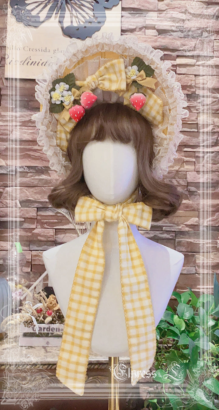 Elpress L~Country Lolita Strawberry BNT KC Choker Accessory apricot yellow BNT 