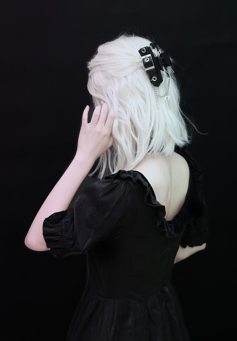 Strange Sugar - Gothic Lolita black Alloy Clip With Chains
