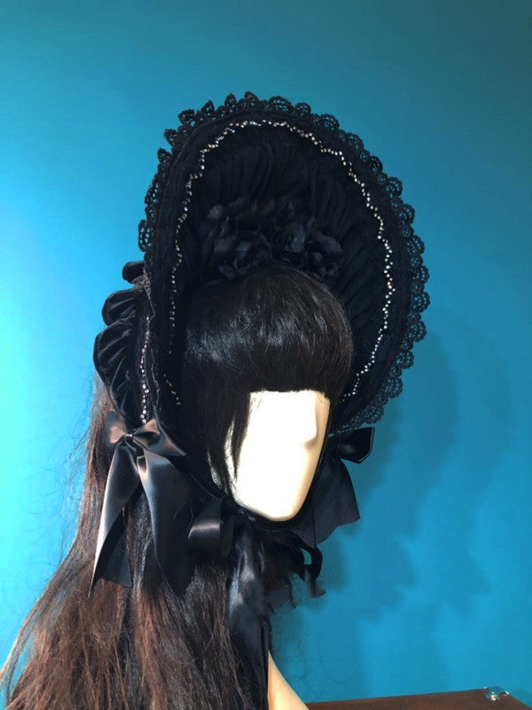 Surface Spell - Gothic Lolita Velvet Half Bonnet