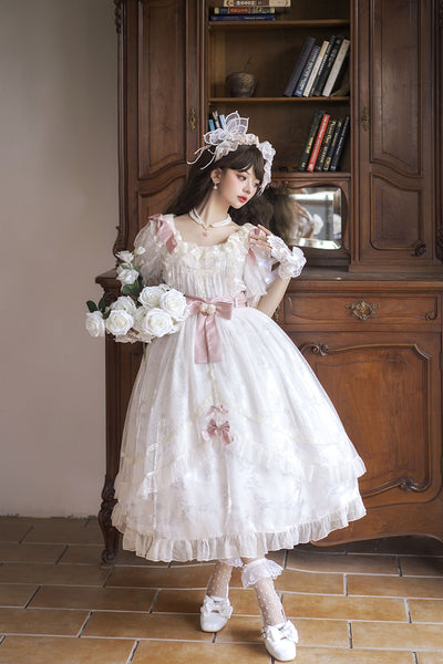 Your Princess~Bright Moon~Elegant Lolita Puff Sleeve OP   
