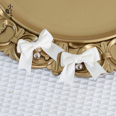 Xiaogui - Sweet Japan Fashion Lolita Bell Bow Clip milk white