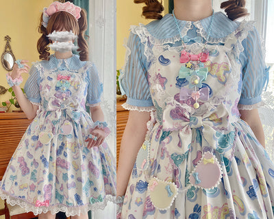 (Buyforme)Cat and Campanula~Star Candy~Stripes Cotton Lolita Shirt   
