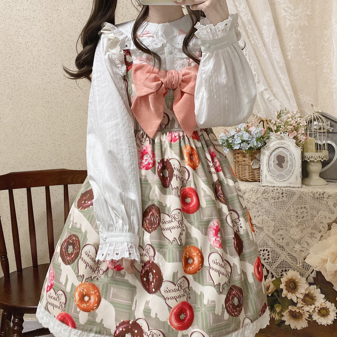MIST~Sweet Lolita Blouse Doll Collar Multicolor   