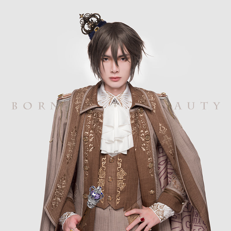 Youpairui - Sheffield - British Military Ouji Lolita Long Coat Full Set S male blouse only