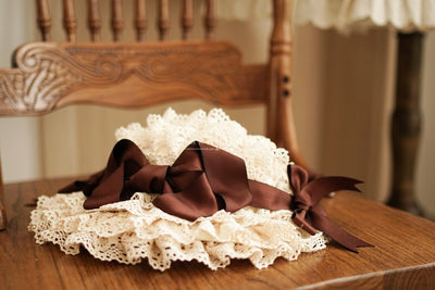 (Buyforme) MAID~Ivory Color Lace Lolita Antique Bonnet   