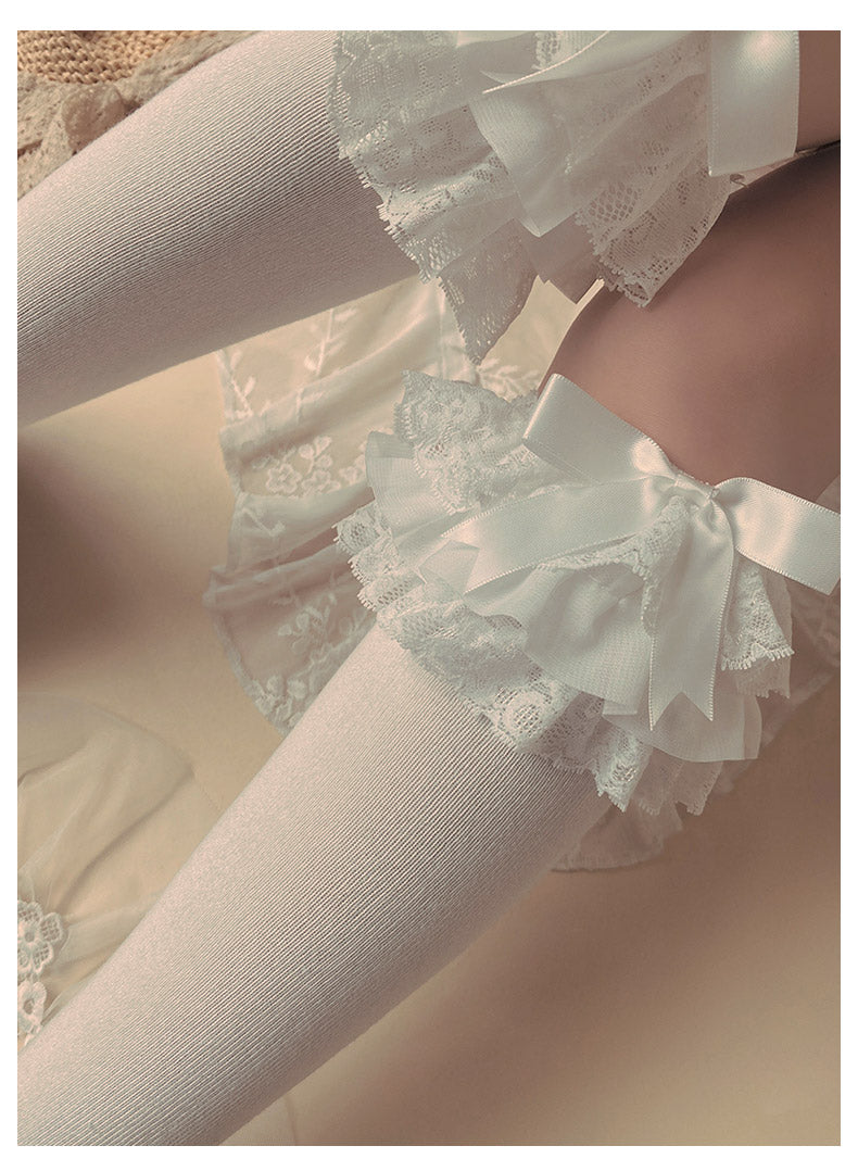 (BuyForMe)WAGUIR~Lolita Bow Cotton Socks Lace Socks