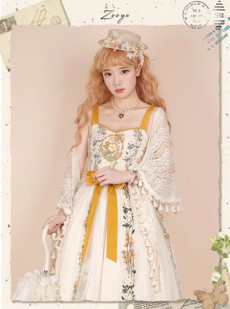 ZeeYe - Qi Lolita Accessory Lace Tassel Shawl