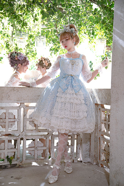 (Buy for me) Sweet Wood~Secret Garden In Midsummer ~Elegant Lolita Bridal JSK blue S 