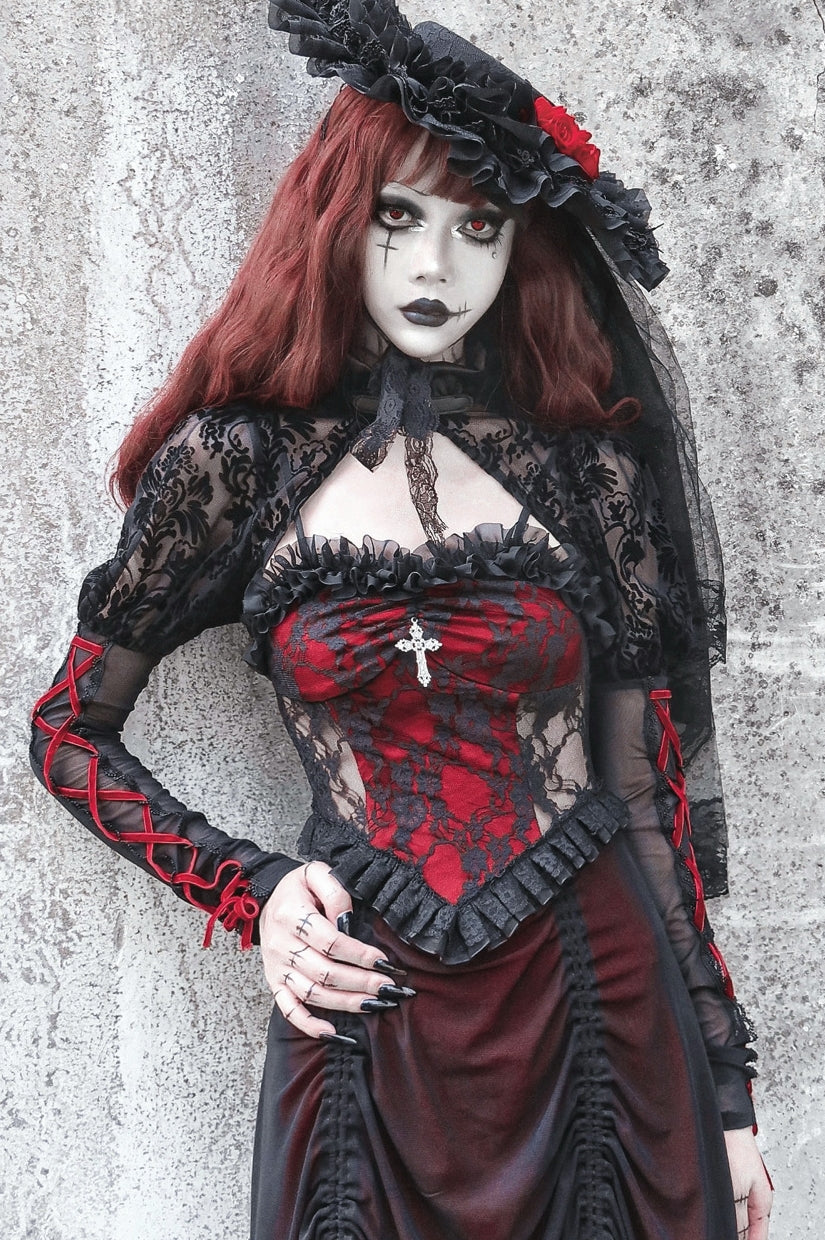 Blood Supply~Night Visit with Vampire~Halloween Goth Black Bolero   