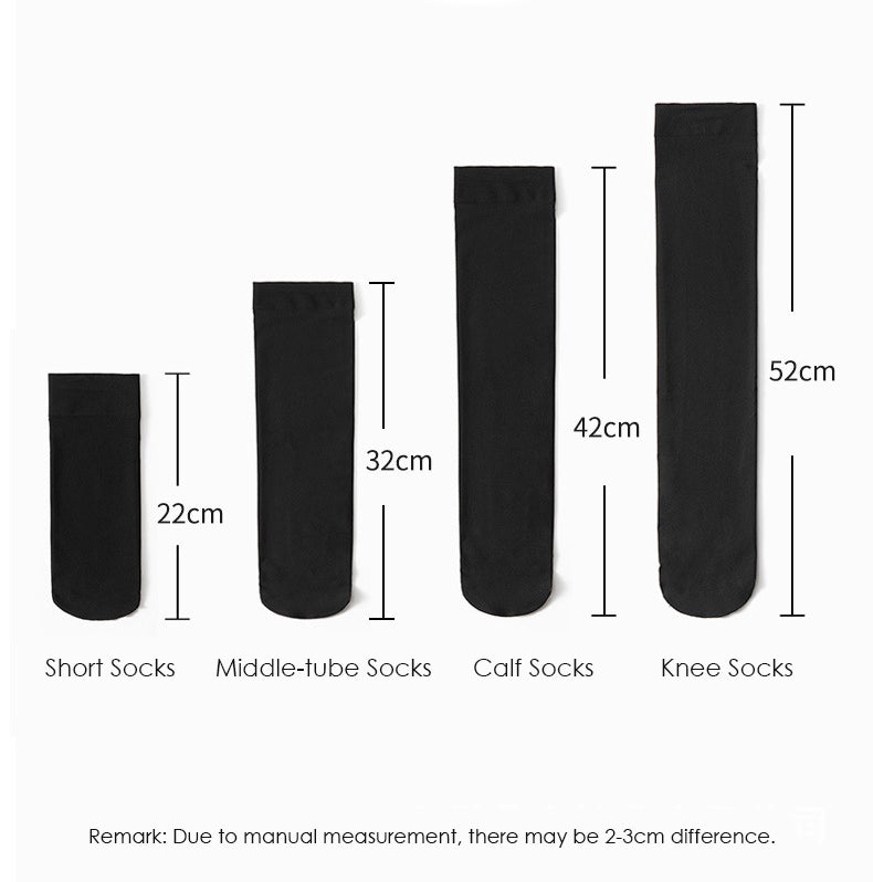 Velvet Solid Color Summer Lolita Calf Socks Knee Socks short socks black free size 