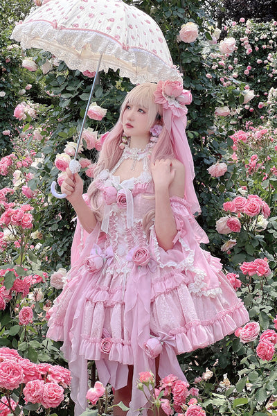 (BuyForMe) DiamondHoney~Hime Lolita Fish-bone Dress Set XS pink 