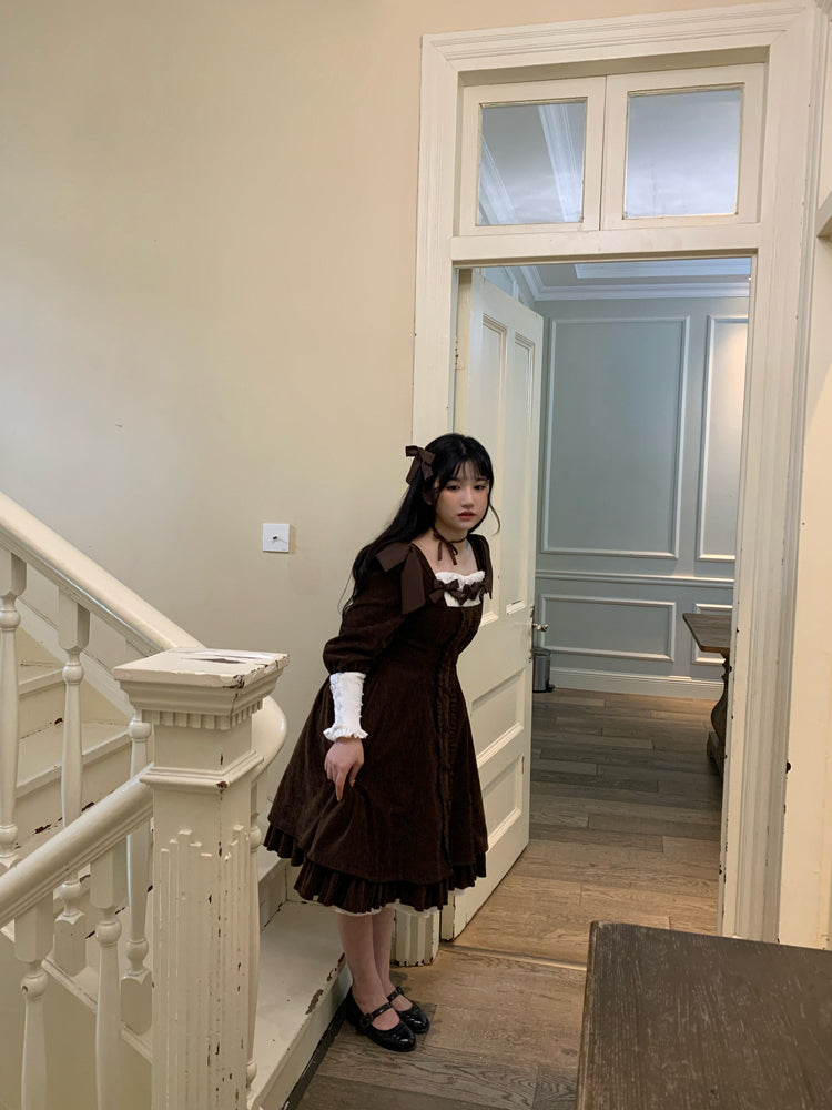 (BuyForMe) Sweet Wood~Annie's Gift~Elegant Velvet Lolita OP Dress   