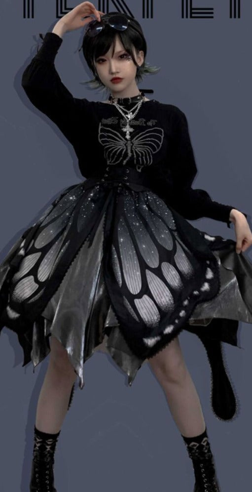 Star Fantasy - The Butterfly Effect Lace-up Punk Skirt Set